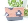 Universal-/Kosmetiktasche Leoprint Apricot Grau Geschenkidee