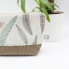Universaltäschchen aus Canvas & Cord - Beige mit Federn 