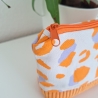 Universaltäschchen aus Canvas & Cord - Leoprint Orange Flieder