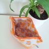 Universaltäschchen aus Canvas & Cord - Leoprint Orange Flieder