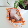 Universaltäschchen aus Canvas & Cord - Leoprint Orange Flieder
