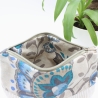Universaltäschchen aus Canvas & Cord - geblümtes Unikat Handmade