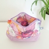 Universaltasche aus Canvas & Cord - Blumen Flieder