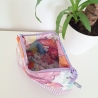 Universaltasche aus Canvas & Cord - Blumen Flieder