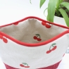 Universaltäschchen aus Canvas & Cord - Kirschen Rot Handmade