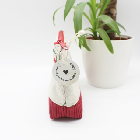 Universaltäschchen aus Canvas & Cord - Kirschen Rot Handmade