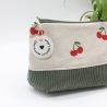 Universaltäschchen aus Canvas & Cord - Kirschen Sommerlich