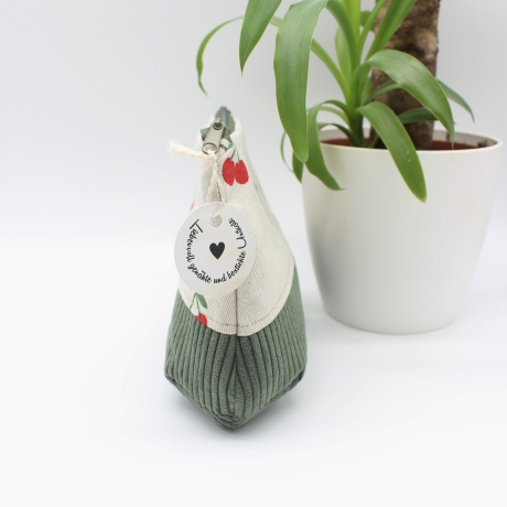 Universaltäschchen aus Canvas & Cord - Kirschen Sommerlich