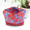Universaltäschchen aus Canvas & Cord - Leoprint Rot Blau Handmade