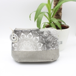Universaltäschchen aus Canvas & Cord - Mandalas Hellgrau