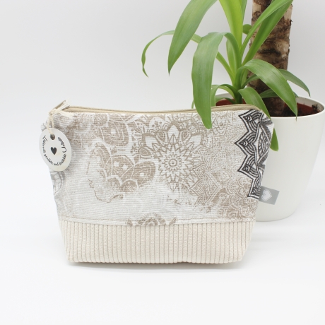 Universaltäschchen aus Canvas & Cord - Mandala Beige