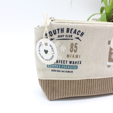 Universaltäschchen aus Canvas & Cord - Urlaub Vibes Surfen
