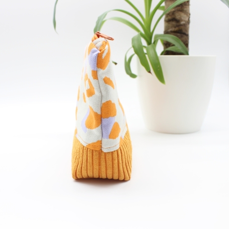 Universaltäschchen aus Canvas & Cord - Leoprint Orange Flieder