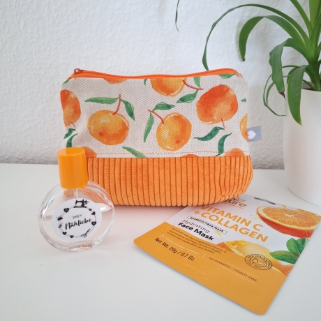 Universaltasche aus Canvas & Cord - Orangen Orange Beige