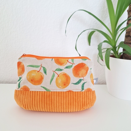 Universaltasche aus Canvas & Cord - Orangen Orange Beige