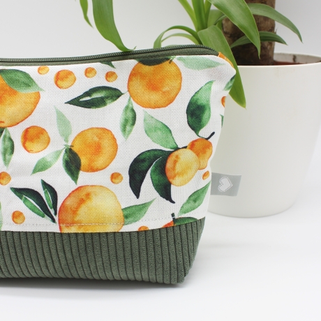 Universaltäschchen aus Canvas & Cord - Sommerlich Orangen