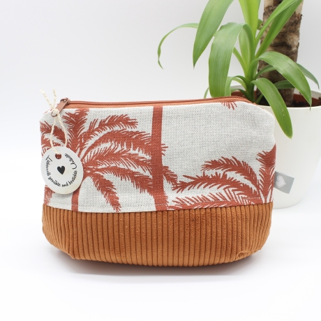 Universaltäschchen aus Canvas & Cord - Palmen Sommerlich