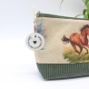 Universaltäschchen aus Canvas & Cord - Pferdeliebe Grün Braun