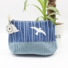 Universal-/Kosmetiktasche Schwalben Maritim Blau Handmade Unikat