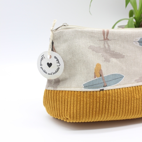 Universaltäschchen aus Canvas & Cord - Surfer Girl