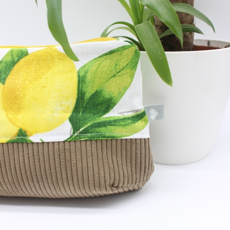 Universaltäschchen aus Canvas & Cord - Zitronen Sommerlich