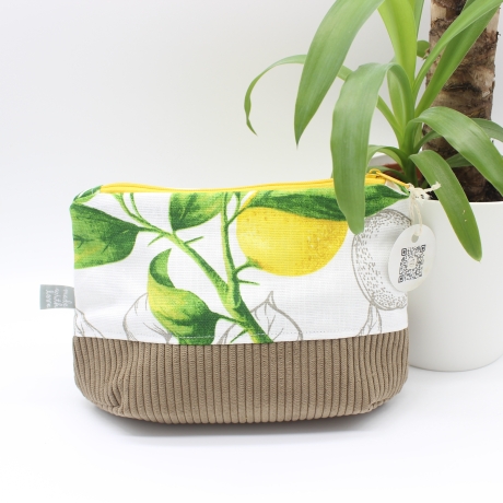 Universaltäschchen aus Canvas & Cord - Zitronen Sommerlich