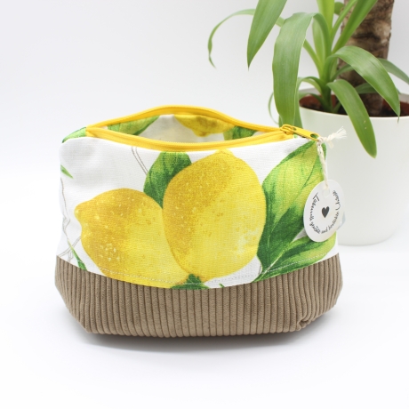 Universaltäschchen aus Canvas & Cord - Zitronen Sommerlich