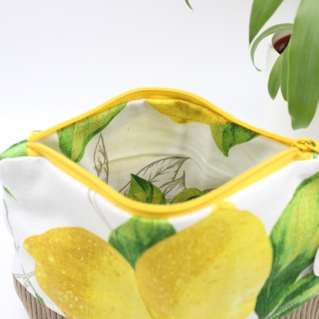 Universaltäschchen aus Canvas & Cord - Zitronen Sommerlich