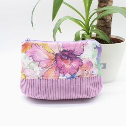 Universaltasche aus Canvas & Cord - Blumen Flieder