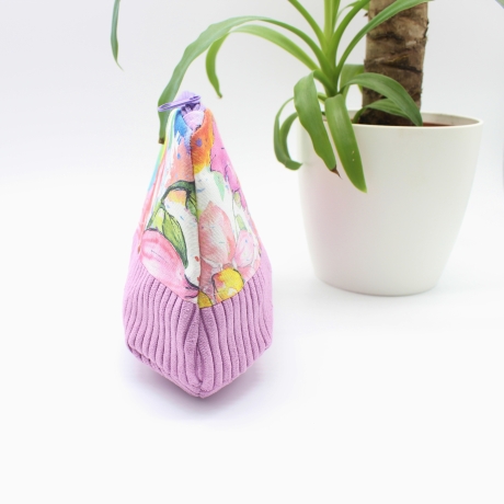 Universaltasche aus Canvas & Cord - Blumen Flieder