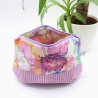 Universaltasche aus Canvas & Cord - Blumen Flieder