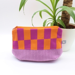 Universaltasche aus Canvas & Cord - gemustert Lila Orange