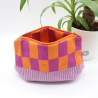 Universaltasche aus Canvas & Cord - gemustert Lila Orange