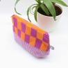 Universaltasche aus Canvas & Cord - gemustert Lila Orange