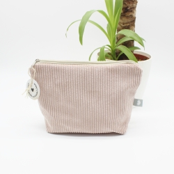 Kosmetiktasche Cord Altrosa Uni - handgenähtes Universaltäschchen