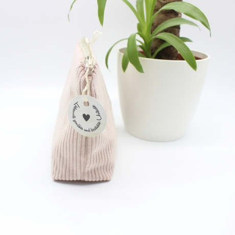 Kosmetiktasche Cord Altrosa Uni - handgenähtes Universaltäschchen
