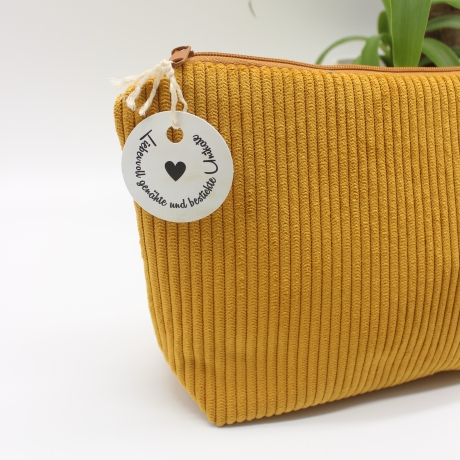 Universaltäschchen Cord Gelb Uni - Sommerlich Orangen