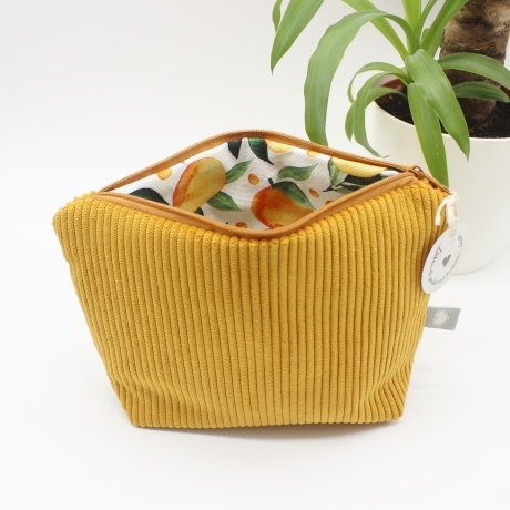 Universaltäschchen Cord Gelb Uni - Sommerlich Orangen