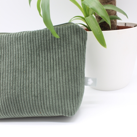 Universaltäschchen Cord Khaki Uni - süßes Hochlandrind