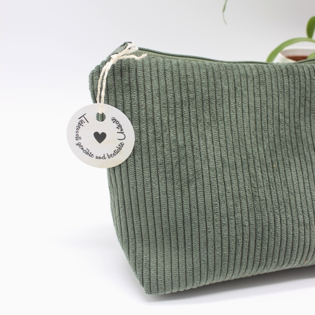 Universaltäschchen Cord Khaki Uni - süßes Hochlandrind