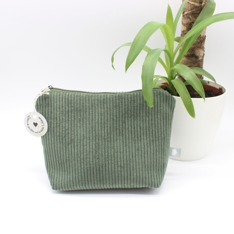 Universaltäschchen Cord Khaki Uni - süßes Hochlandrind