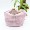 Kosmetiktasche Cord Rosa Uni - handgenähtes Universaltäschchen