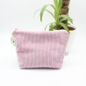 Kosmetiktasche Cord Rosa Uni - handgenähtes Universaltäschchen