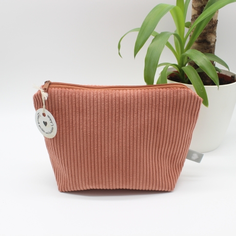 Universaltäschchen Cord Terrakotta Uni - handgenähtes Unikat
