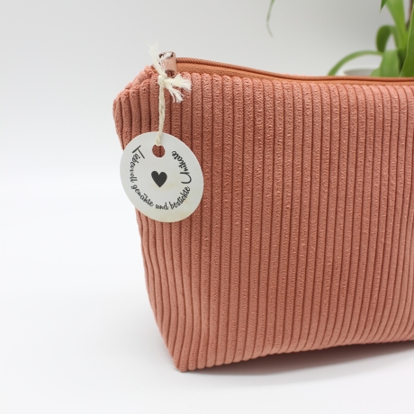 Universaltäschchen Cord Terrakotta Uni - handgenähtes Unikat
