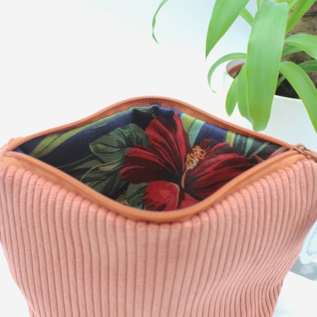 Universaltäschchen Cord Terrakotta Uni - handgenähtes Unikat