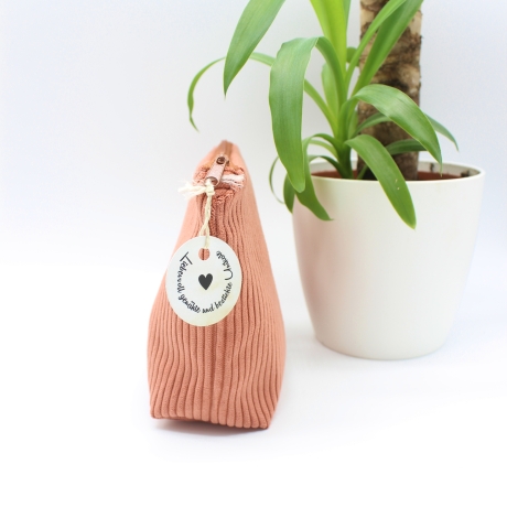 Universaltäschchen Cord Terrakotta Uni - handgenähtes Unikat