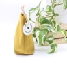 Universal-/Kosmetiktasche Samt Senfgelb Beige Geschenkidee Unikat
