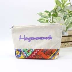 Universal-/Kosmetiktasche bestickt Herzensmensch Geschenkidee Universal-/Kosmetiktasche bestickt Herzensmensch Geschenkidee