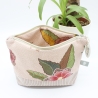 Kosmetiktasche Rosa geblümt - handgenähtes Universaltäschchen
